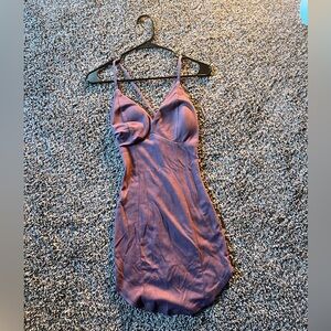 a'gaci Lavender Mini Suede Dress